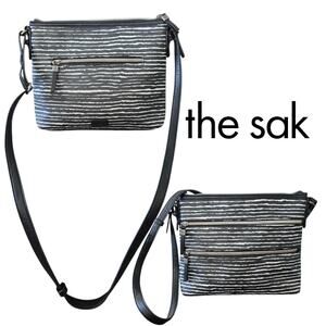 The Sak Crossbody Black And White Striped Purse EUC